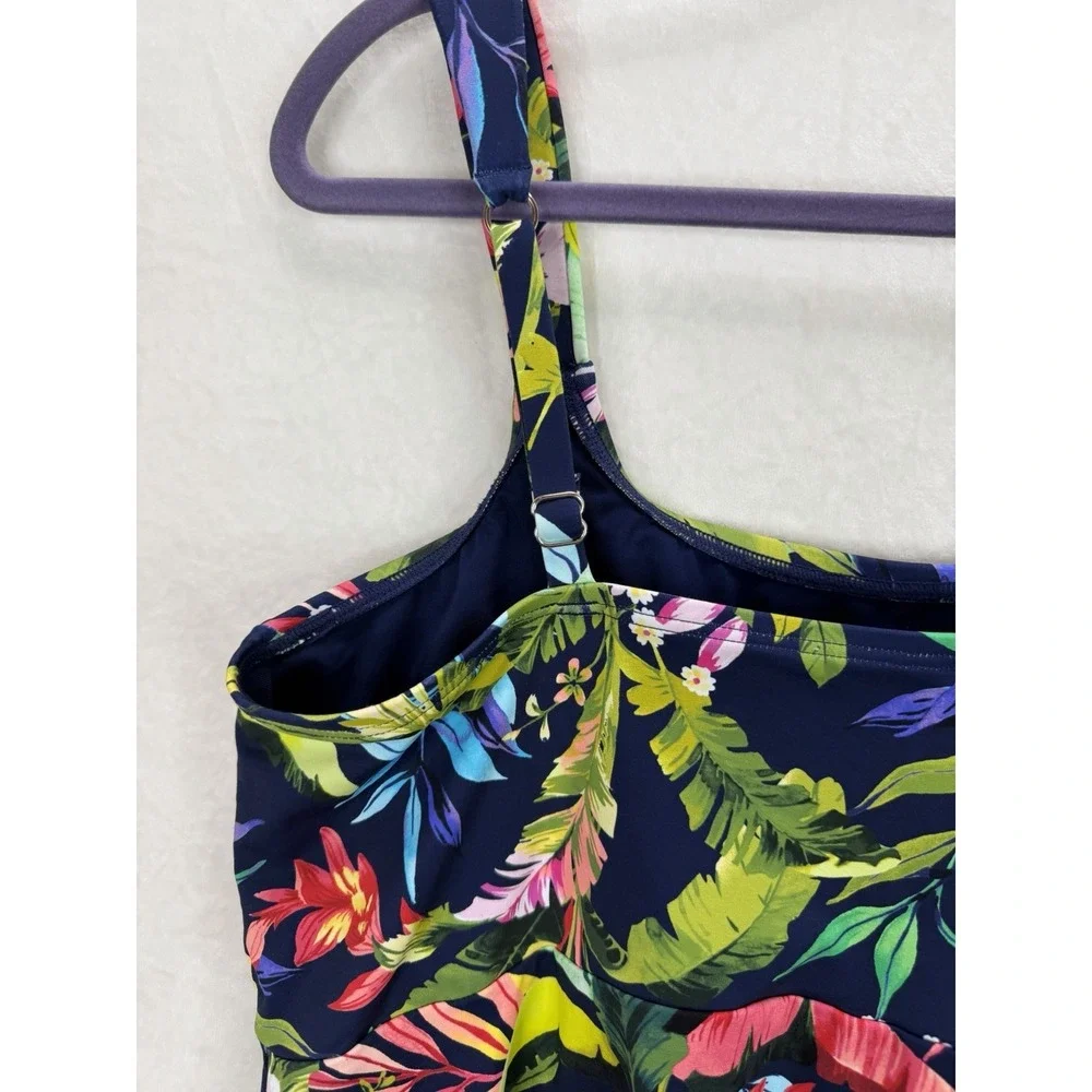 Lands' End Women's Tropical Print Tankini Top Size Large - Picture 4 of 8